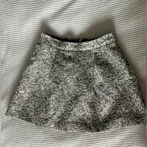 Behnaz Sarafpour Gray and White Brocade Mini Skirt
